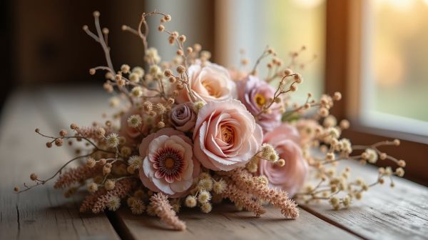 Bouquet mariage fleurs séchées : créativité durable pour un style unique